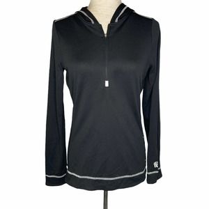 ALO Yoga Coolfit Half Zip Black Hooded Jacket